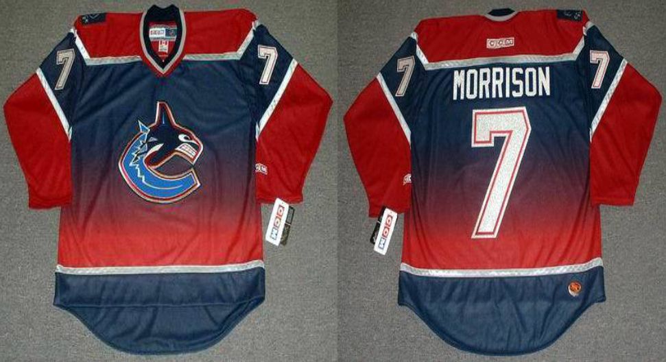 2019 Men Vancouver Canucks #7 Morrison Red CCM NHL jerseys->vancouver canucks->NHL Jersey